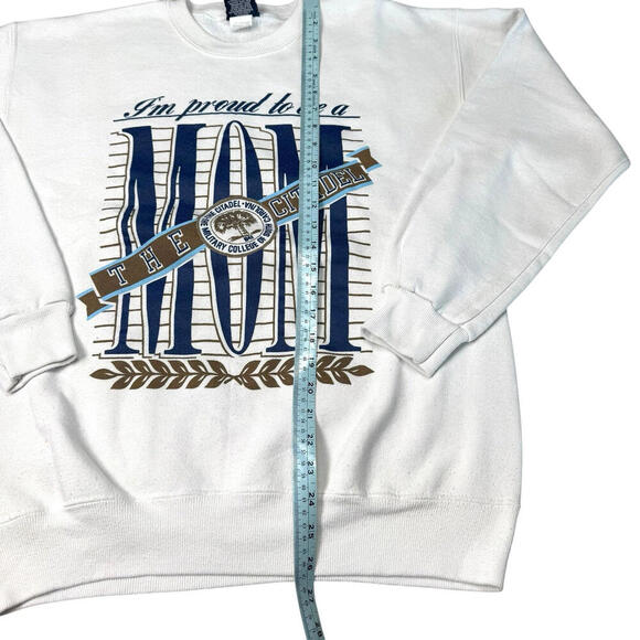 Vintage Jansport The Citadel Mom Sweatshirt White Made in USA Military Academy L - Picture 7 of 7